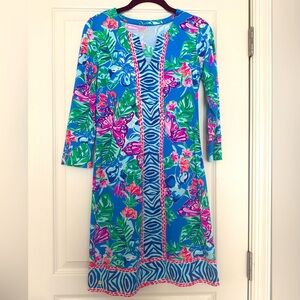 Lilly Pulitzer UPF 50+ Nadine Dress in Pundy Blue Isle Be Back